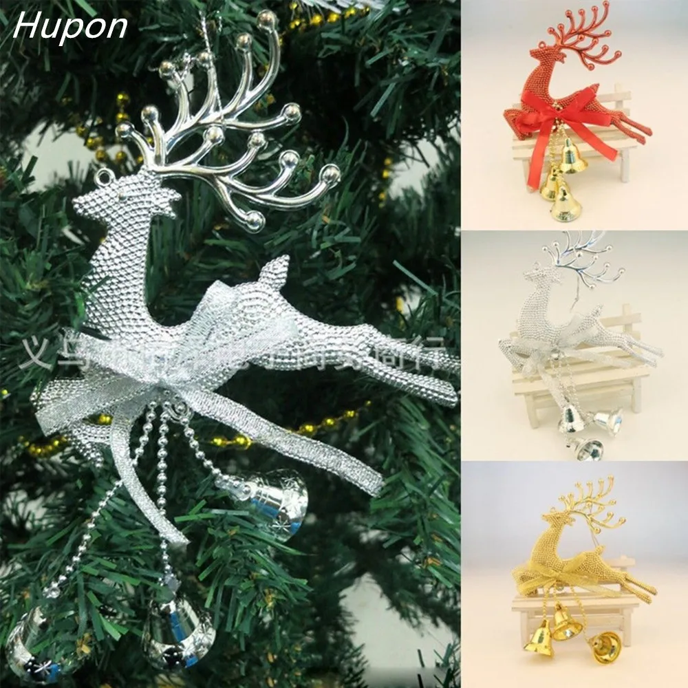 

Plastic Elk Christmas Hanging Ornaments Drop Pendant Christmas Tree Decorations for Home New Year Xmas Festival Party Supplies