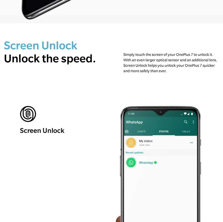 Глобальная ПЗУ Oneplus 7 Смартфон Snapdragon 855 6,4" 48MP разблокировка экрана мобильного телефона