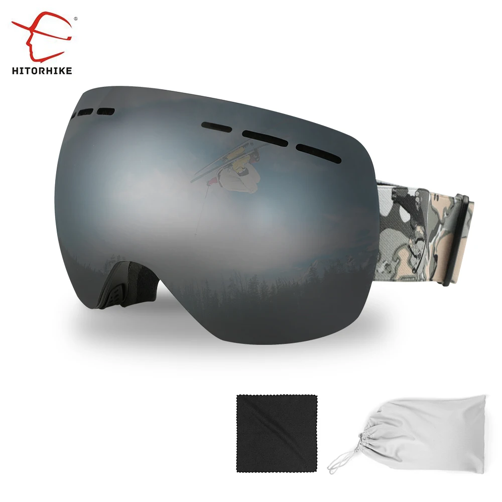 Nueva surfun gafas de esquí de marca doble capas UV400 anti-niebla gran esquí gafas máscara de esquí hombres mujeres nieve snowboard gafas