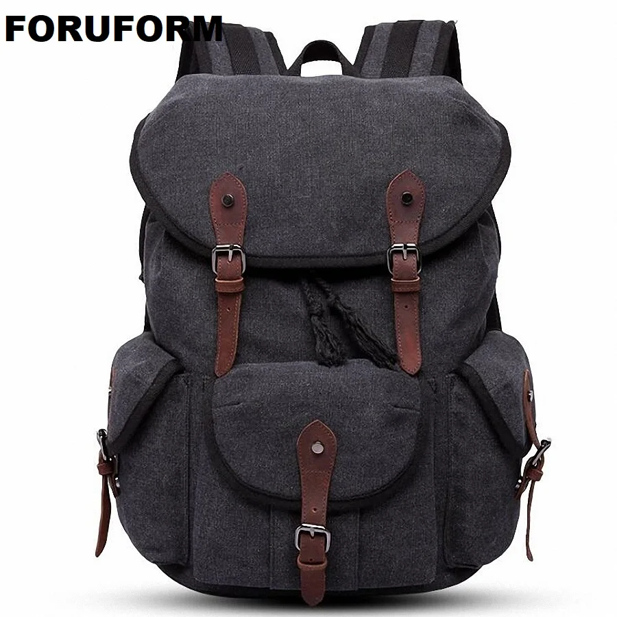 Men Laptop Backpack Rucksack Canvas School Bag Travel Backpacks For