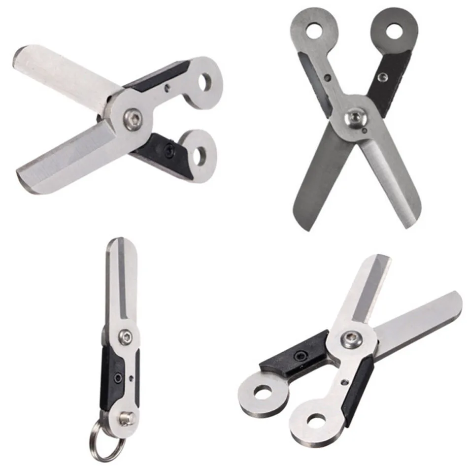 

16g Outdoor Stainless Steel Scissors Spring EDC Tool Portable Keychain Ring Multi Camping Equipment Survival Pocket Tools Gear