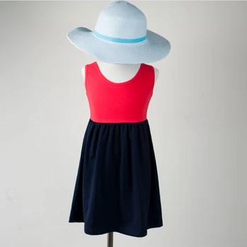 

New summer baby girls party wear dress kids clothes no ruffle dance frock beauty plain soft cotton dress sleeveless dress design