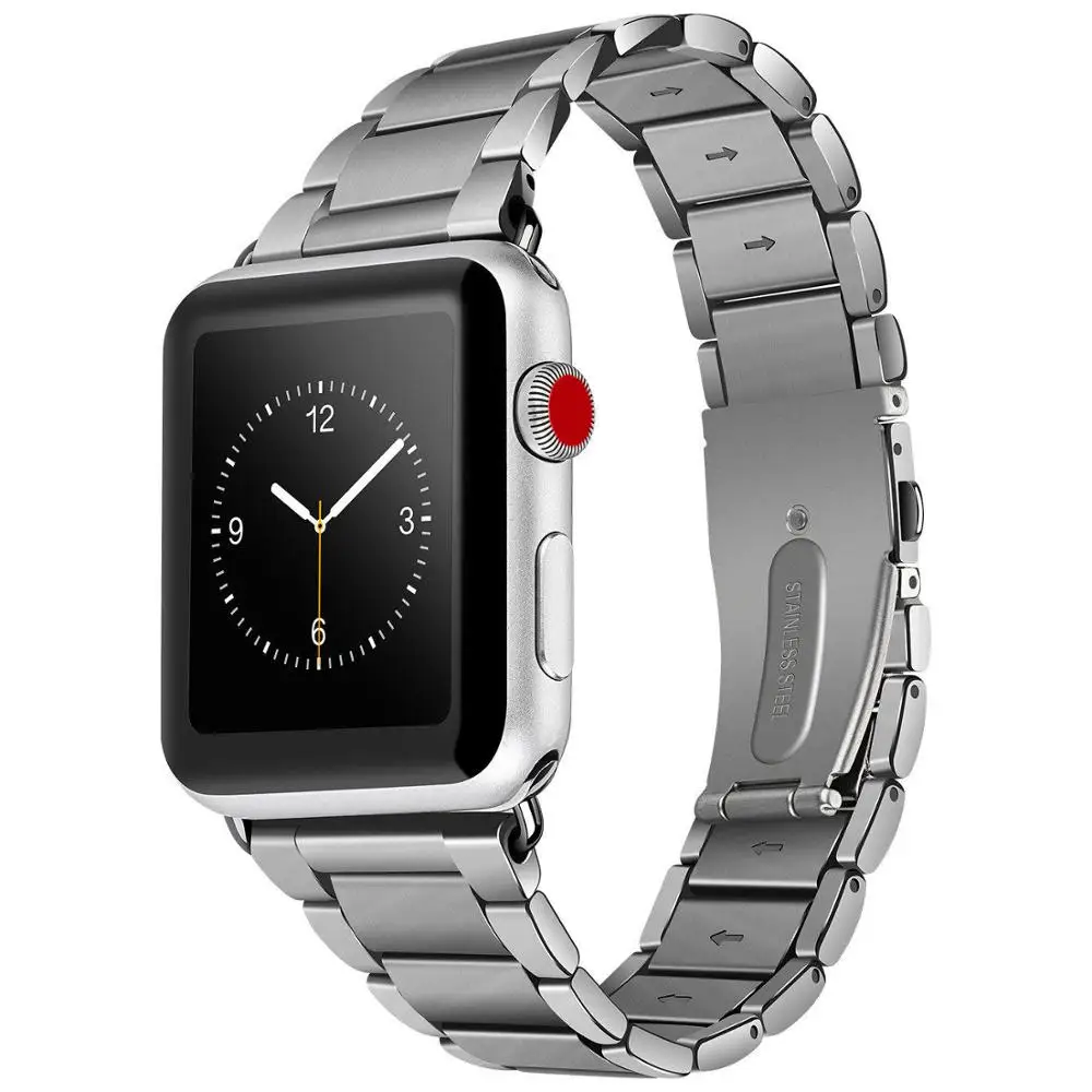 HOCO высокое качество 3 указки металлический браслет ремешок для Apple Watch серии 4 3 2 1 совместим с Iwatch 44 мм 42 мм - Цвет ремешка: silver