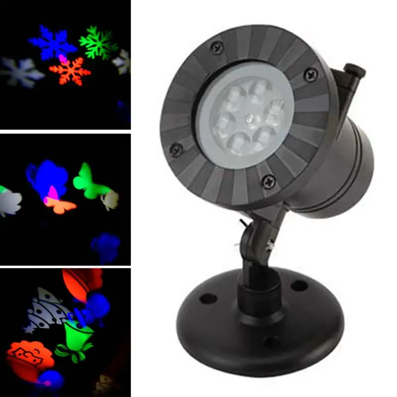 

RASHA Chrismas Decoration 12 Patterns Laser Fairy Light Projection Snowflake Waterproof Outdoor LED Stage Lamp For Home Garden