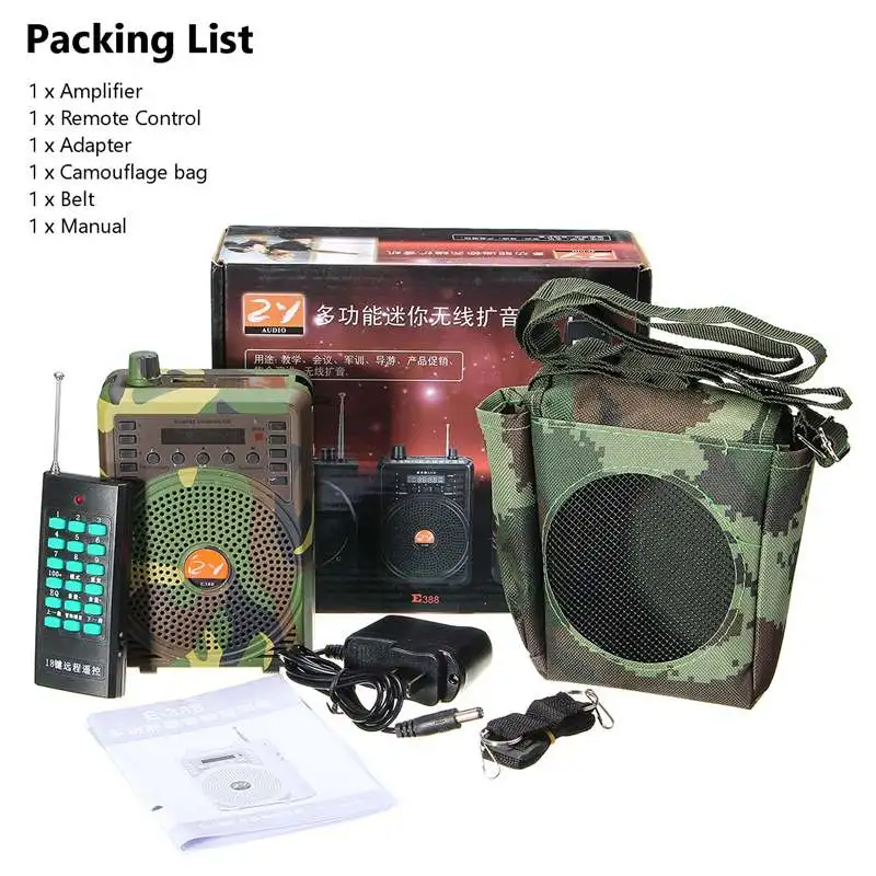 Alto-falante camuflado profissional, 65w, elétrico, para caça,