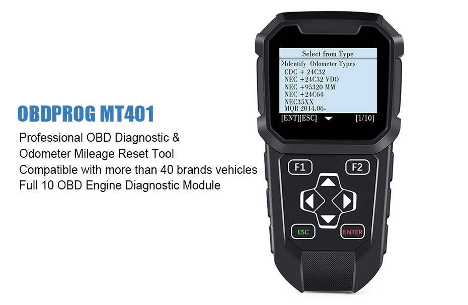 OBDPROG MT401 Настройка счетчика пробега инструмент коррекции OBD2 автомобильный сканер Профессиональный регулировка расстояния ODB2 автомобильный диагностический инструмент