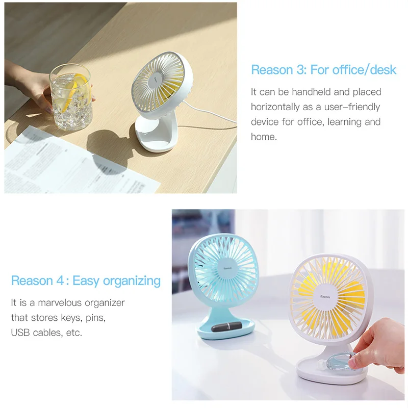 Baseus Portable USB Fan Summer Cooler Cooling Mini Fan For Office Student 3 Speed Adjustable Desktop 1 Baseus Portable USB Fan Summer Cooler Cooling Mini Fan For Office Student 3 Speed Adjustable Desktop 3