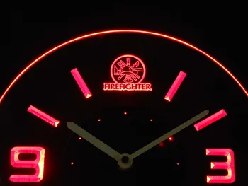 

cnc0138 Fire Fighter Ladder AXE Helmet Illuminated 3D Neon Light LED Clock