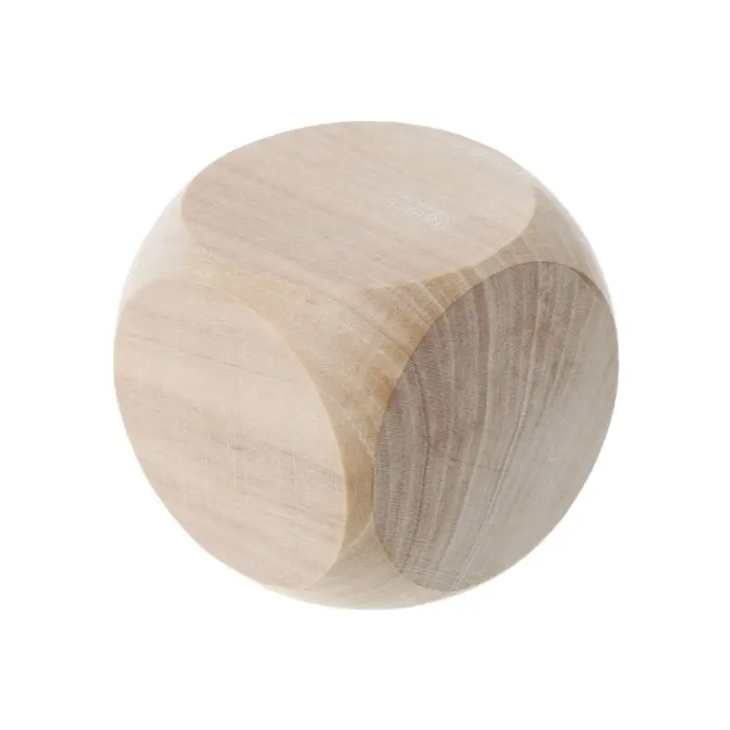 

5cm 6 Sided Blank Wood Dice Party Family DIY Games Printing Engraving Kid Toys