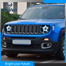 2 шт. фары в сборе для Jeep Renegade композитные фары линзы высокой интенсивности разрядки ксеноновые линзы проектора