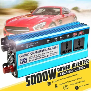 

Inverter 12V 24V 48V to 220V 3000W 4000W 5000W Solar Power Inverter Voltage Transformer Converter with 4 USB Interfaces