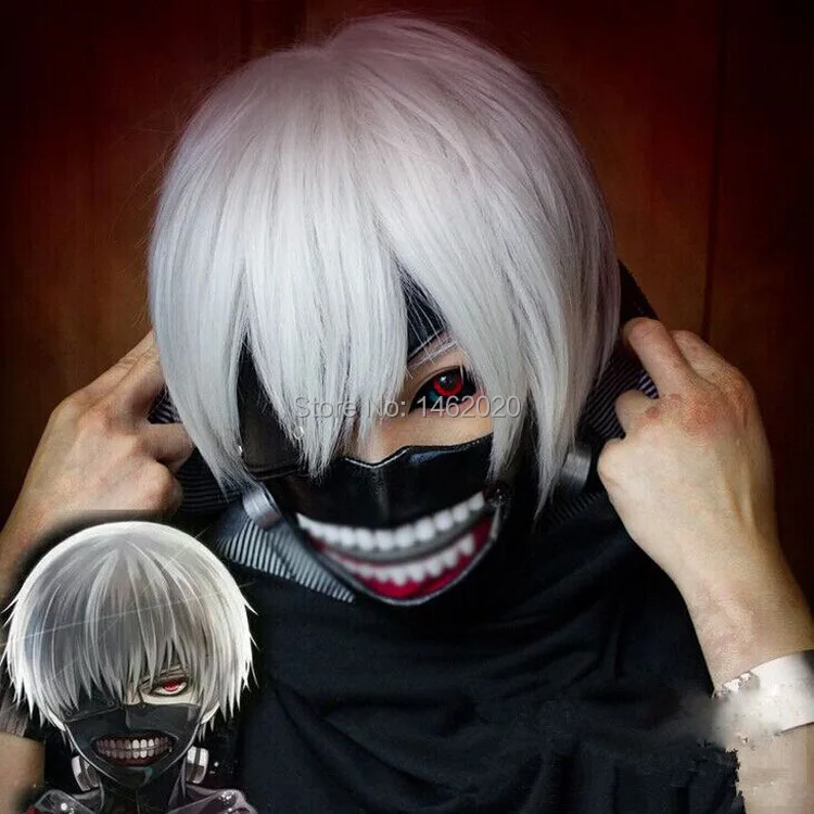 Одежда с надписью «Tokyo Ghoul для косплея канеки кэна, маски регулируемые маски на молнии из искусственной кожи прохладная маска с новой уникальной технологией рассеивания и парики аксессуары для Хэллоуина