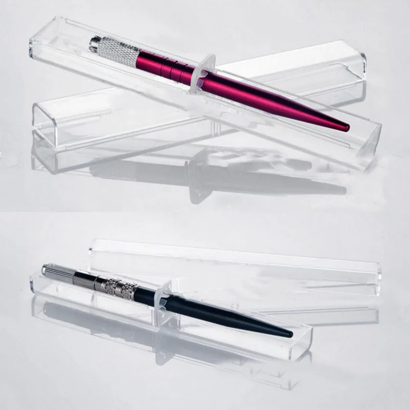 2PCS Acrylic Tattoo Microblading Pen Box Caneta Tebori Display Storage Boxes Eyebrow Manual Tattooing Machine Supplies |
