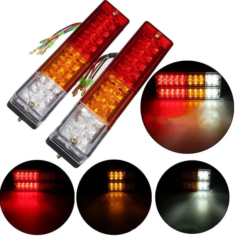 

1Pc 12V 24V Rear Tail Light 20 LEDS Taillight Reversing Running Brake Turn Signal Lamp Indicator For Trailer Truck Caravan