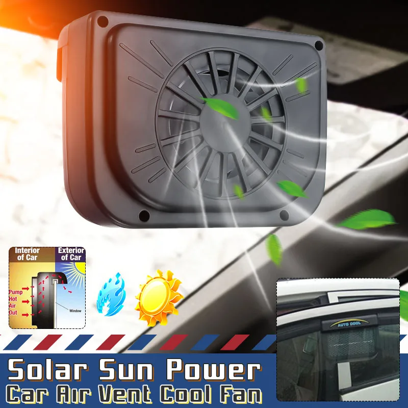 

Universal Solar Power Car Radiator Fan Cooler Fan Air Vent Cooling Fans Exhaust Fans For Honda/VW/Toyota