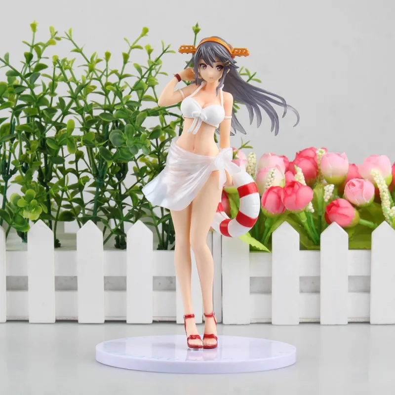 

Anime Sexy Figure Kantai Collection Haruna Beach Swimsuit Ver. PVC Action Figure Collectible Model Toys Doll 19CM