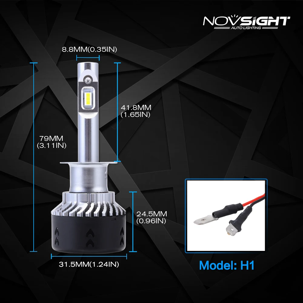 NOVSIGHT 2 шт. H1 led h7 светодиодные лампы для фар 6000 лм с линзой h11 светодиодные фары 9005 к 9006 H4 12 В для автомобилей