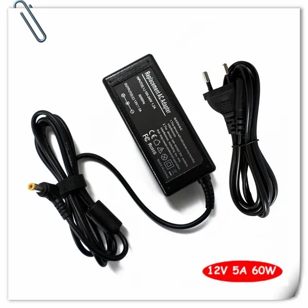 Новый адаптер питания для Acer/HP/SONY LCD MONITOR 60 Вт 12 В 5A 5 5*2 2-зубчатый + шнур | Компьютеры
