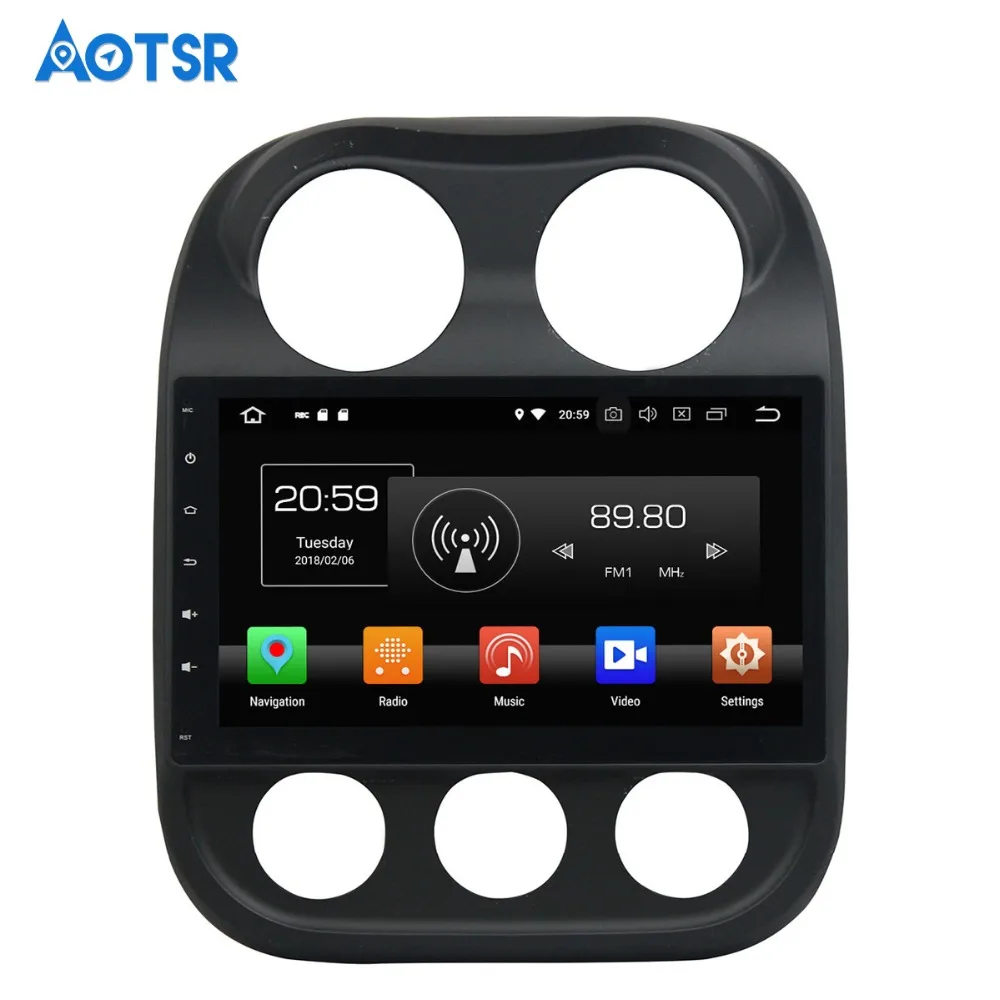 Sale Android 8.0 4+32GB Car DVD Player GPS Navigation Multimedia For JEEP Compass Patriot Radio 2014 2015 car stereo tape recorder 1