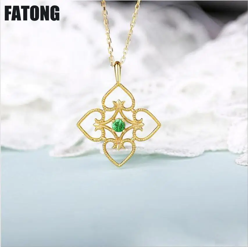 

The new 925 sterling silver natural garnet temperament Chinese style necklace women fashion wild. J0137