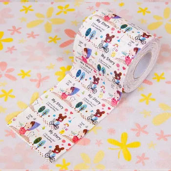 

90m 30m/Pack Cartoon Girl Bear Napkin Paper Toilet Tissues Roll WC Wholesale