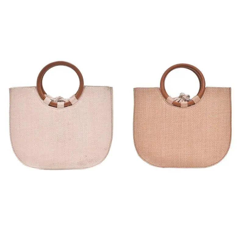 

Portable Simple Women Shoulder Bag Strap Round Top-Handle Bag Travel Casual Beach Crossbody Messenger Hanbag Tote Bag