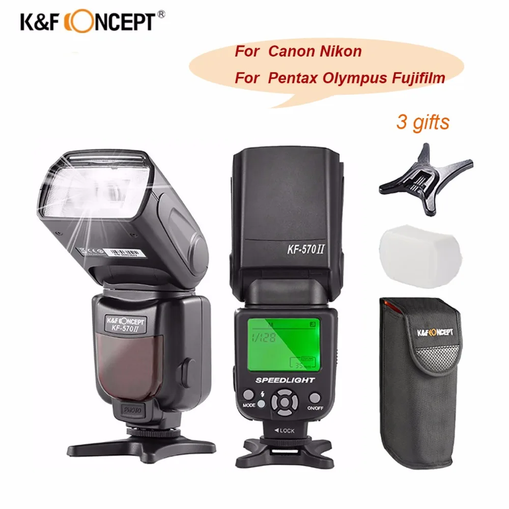 

K&F Concept KF-570 II Camera Wireless Flash Speedlite Universal for Canon Nikon Pentax Olympus Fujifilm Free Ship From Russia