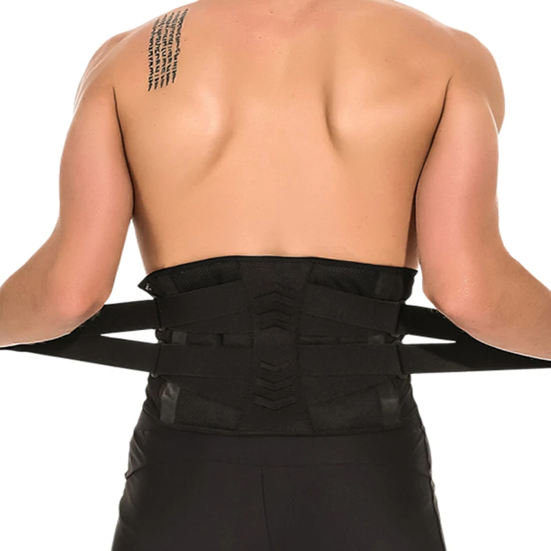 

AOLIKES Waist trainer Fitness Weightlifting Support 4 Springs Adjustable Elastic Men Womens Belts Sports faja Lumbar Brace XL