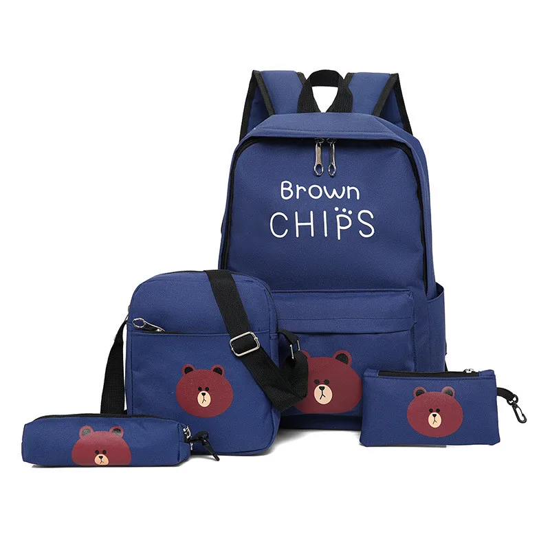 

School Bags for Teenagers Girls Schoolbag Large Capacity Ladies Printing School Backpack Set Rucksack Bagpack Cute Book Bags