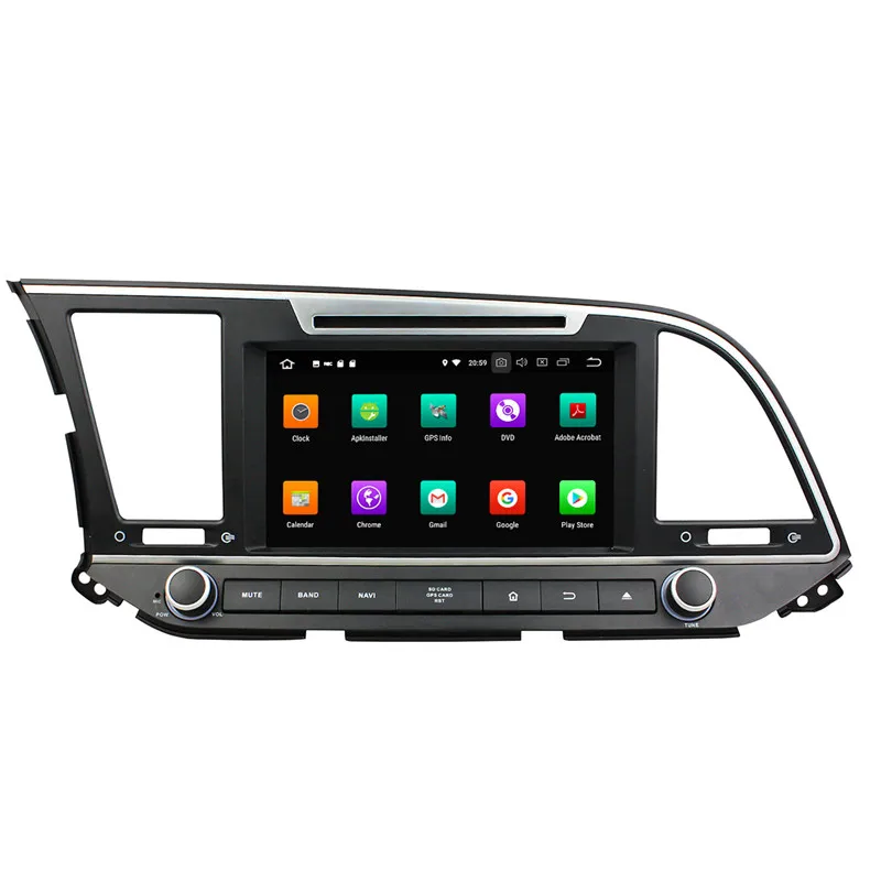 Top Aotsr Android 8.0 7.1 GPS navigation Car DVD Player For Hyundai Elantra 2016 multimedia radio recorder 2 DIN 4GB+32GB 2GB+16GB 3