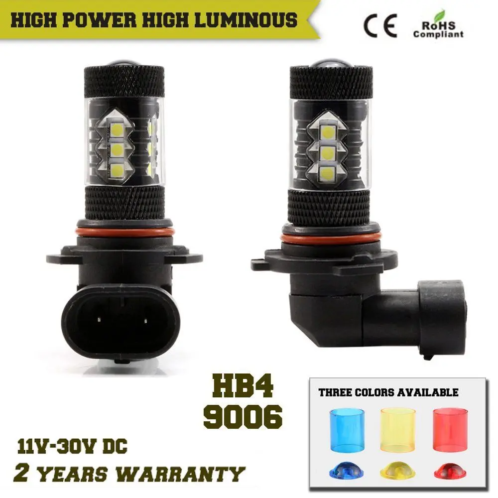 

Nighteye 2pcs HID White 9006 HB4 High Power 3030 2D SMD LED Bulb Driving Fog Light Lamp 80W/Set