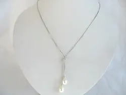 Пресноводный жемчуг Белый/Черный падение 18 дюймов цепи цепочки и ожерелья Оптовая Продажа Натуральные Бусы FPPJ