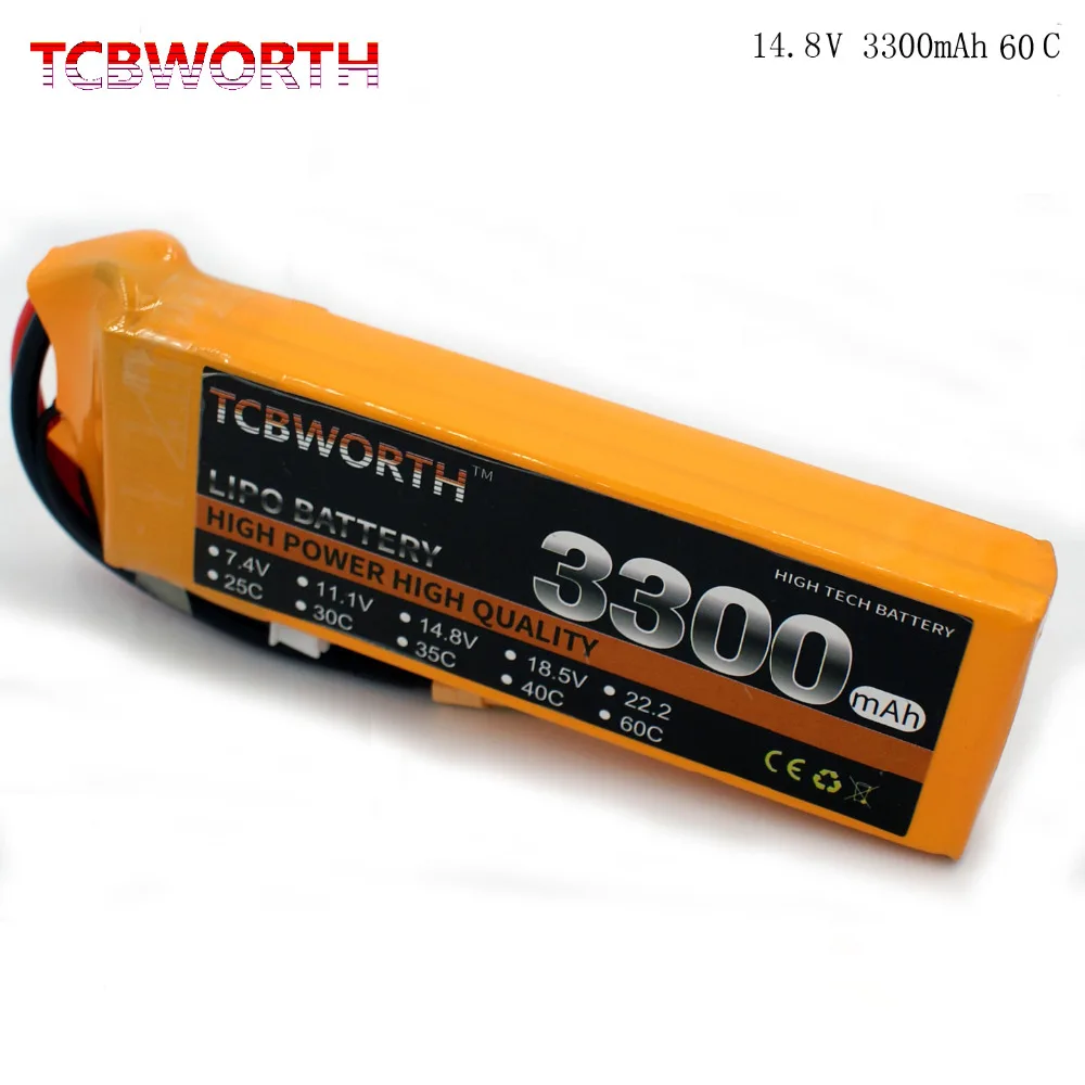 

TCBWORTH 4S 14.8V 3300mAh 60C Max 120C RC Airplane LiPo battery For RC Helicopter Quadrotor Drone Car boat Truck Li-Po battery