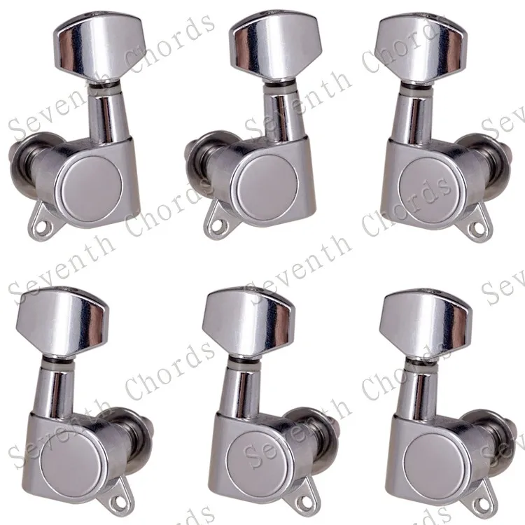 Набор 6 шт. Sealed-gear Guitar Tuning Pegs ключи тюнеры машинные головки для гитары-хромовый и черный и золотистый выбор