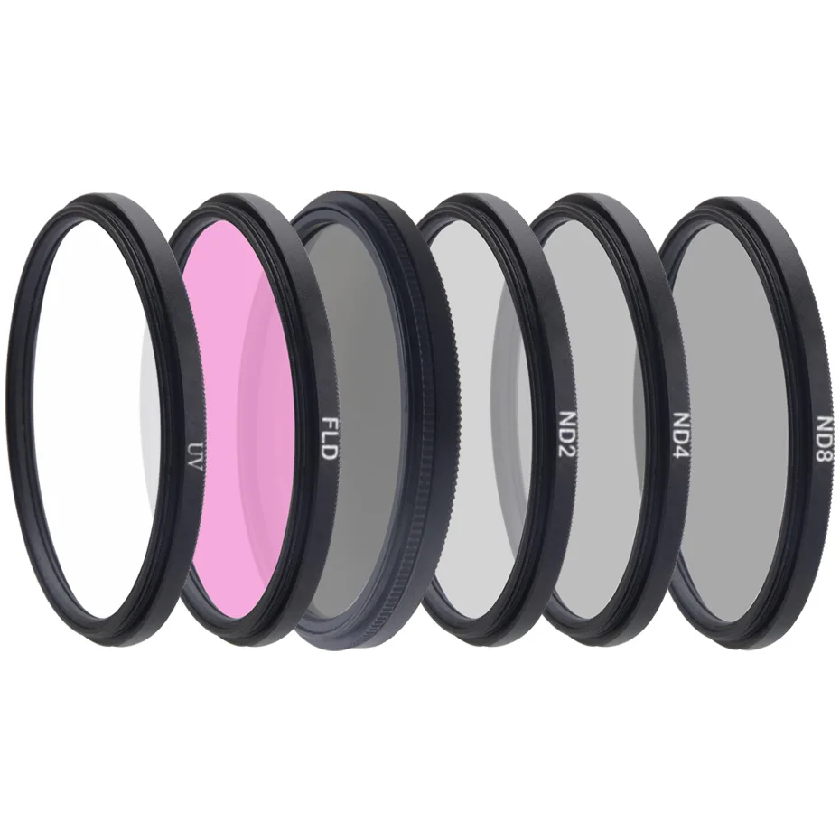 FOTOFLY 49 52 55 58 62 67 72 77 82 мм FLD UV CPL ND 2 4 8 Набор фильтров для камеры Olympus адаптер Pentax Fuji DSLR аксессуары для объектива камеры - Цвет: UV CPL FLD ND 2 4 8