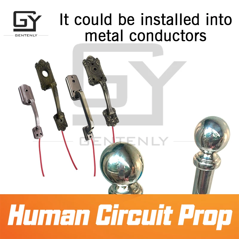 Escape Room Game Human Circuit Prop Hold Hands To Open 12V Magnet Lock Chamber Prop For Room Escape Game Hand In Hand To Unlock escape room prop