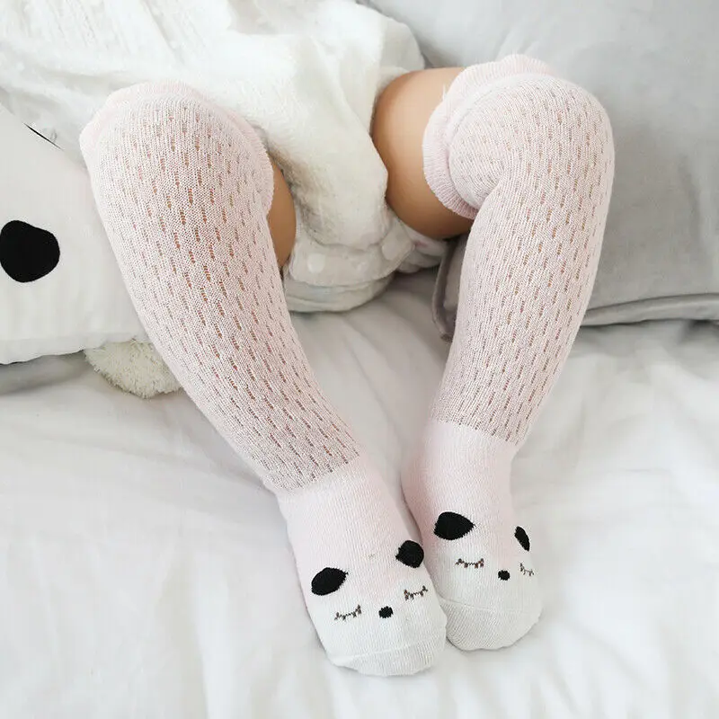 

Cute Baby Cotton Cartoon Panda Knee High Socks NewBorn Infant Toddler Kids Soft Anti-fly Net Socks Cotton Stretch Breathable
