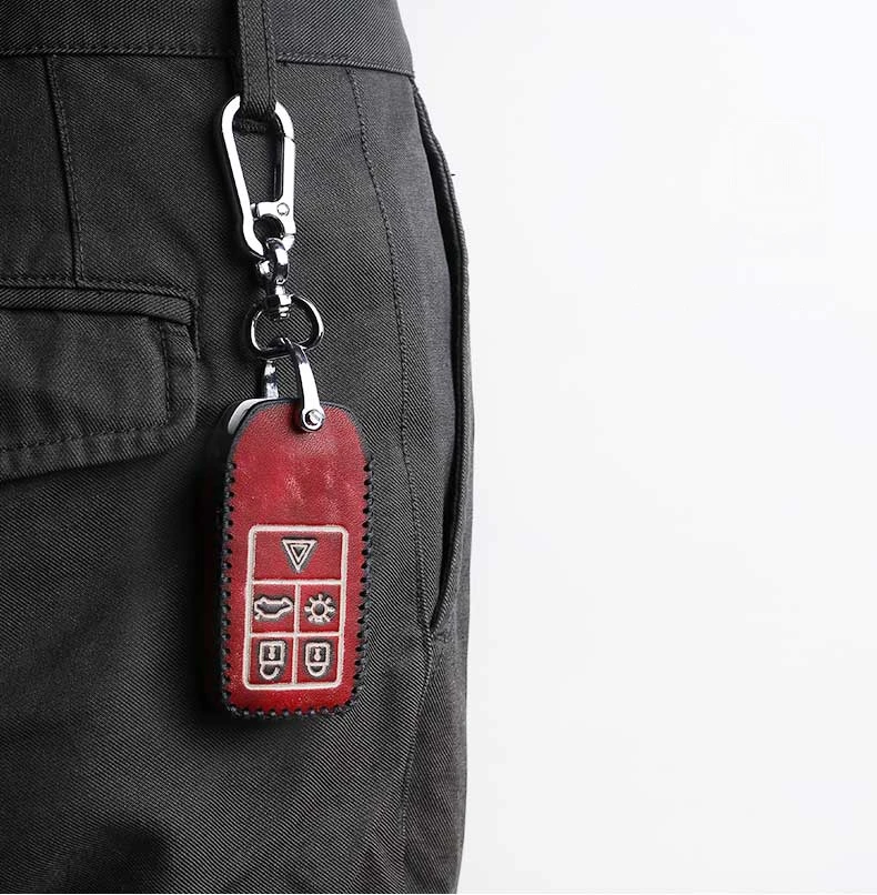 Автомобиль натуральная кожа ключ чехол-держатель с кольцом бумажник для Volvo XC90 XC60 C30 C70 S40 S60L S70 S80L V40 V50 V70 смарт-ключ аксессуары