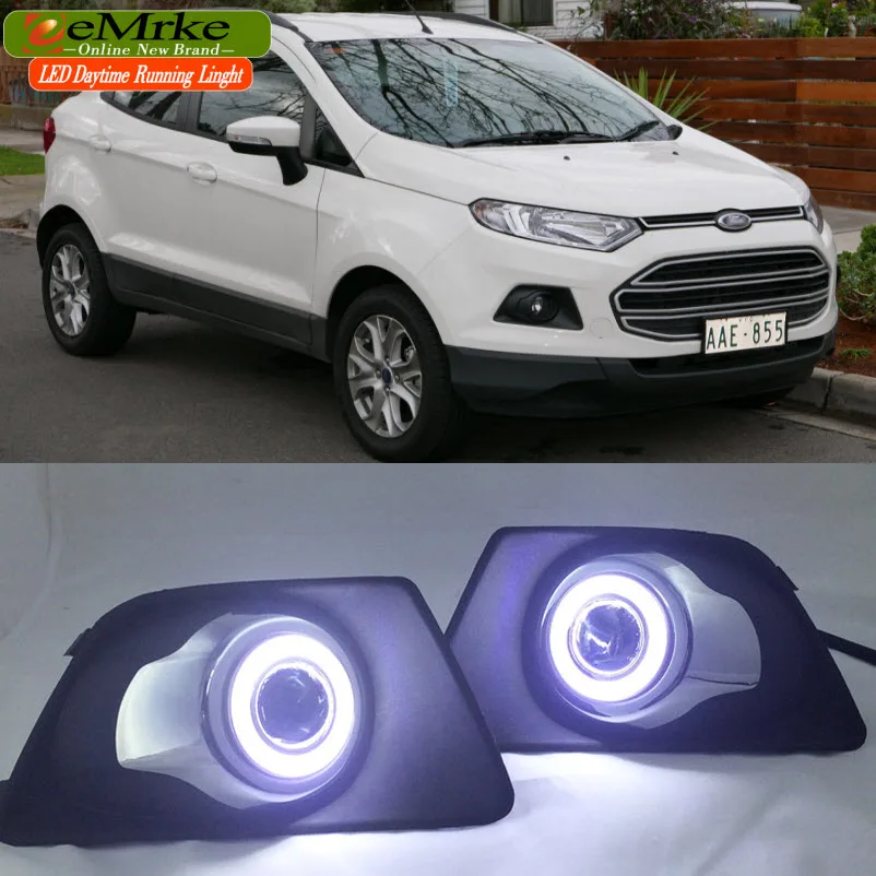 СВЕТОДИОДНЫЙ DRL ангельские глазки для Ford Ecosport 2013 Противотуманные фары H11 соответствующие оригинальному бамперу