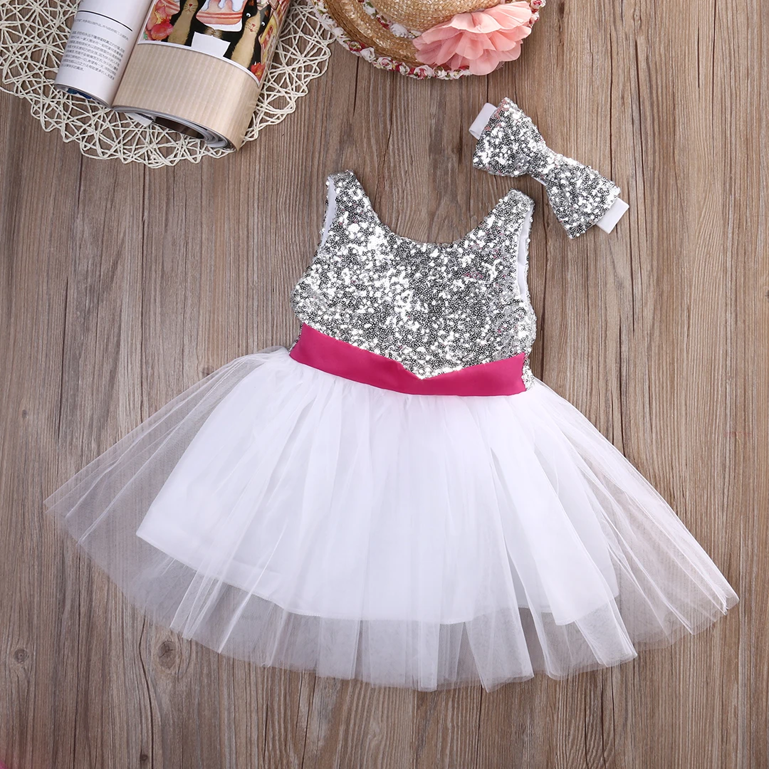 Little Princess Sequins Party Dress Toddler Baby Girl Wedding Party Tutu Dressestutu dress