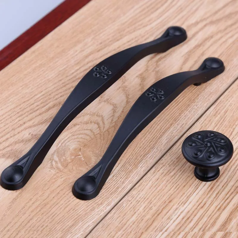 96mm 128mm Modern Simple Black Dresser Kitchen Cabinet Door Handles 96mm 128mm modern simple black dresser kitchen cabinet door handles antique black drawer cupboard knobs pulls handles 5
