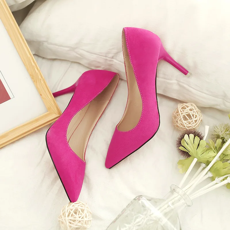 

Lianhuaxiang Women Pumps Pointed Toe Pumps Suede casual High Heels Sexy Thin Women Shoes Elegant Spring Career Office Shoes