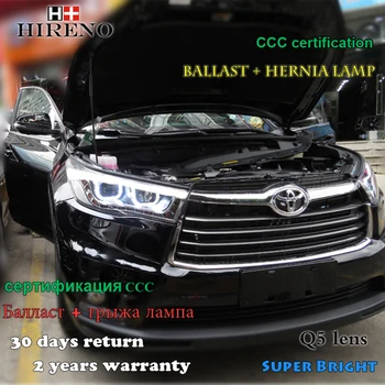

Hireno Headlamp for 2015-17 Toyota Highlander Headlight Assembly LED DRL Angel Lens Double Beam HID Xenon 2pcs