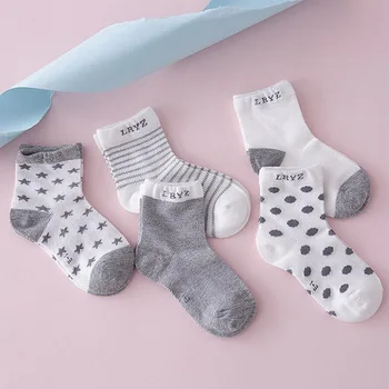 

5Pairs/lot Cotton Striped Baby Socks Newborn Baby Boys Girls Sock Cute Toddler Kid Socks Size S and M