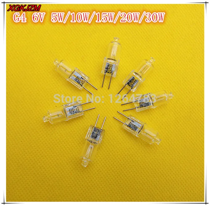 

G4 6V 5W/10W/15W/20W/30W bulb lamp beads microscope optical instruments halogen searchlight bulb 10pcs /lot FreeShipping!