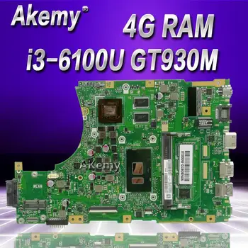

Akemy X456UJ X456UF Laptop motherboard For Asus X456U X456UQ X456UB X456UQK X456UV mainboard 4GB-RAM I3-6100U GT920M/GT930M DDR3