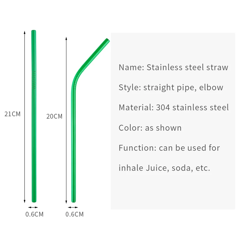 4 шт. многоразовые, для питья соломы Высокое качество 304 Нержавеющая сталь металлическая соломинка с чистящая щетка для кружек 20/30 унций