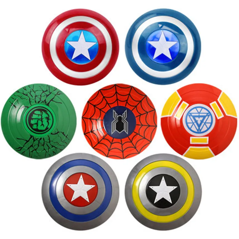 

New Light Sound Avengers Shield Toys Captain Marvel Spider Man Hulk Iron Man Shield Cosplay props Party