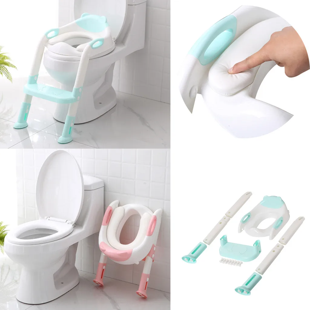 

colourful Baby Potty Training Seat Children's Potty With Adjustable Ladder Infant Baby Toilet Seat Toilet Training Folding Seat
