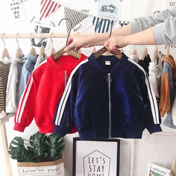

Spring Autumn Boys Letter Print Long Sleeve Casual Jacket Coat Children's Zipper Cardigans Outerwear Sport Baseball Uniform